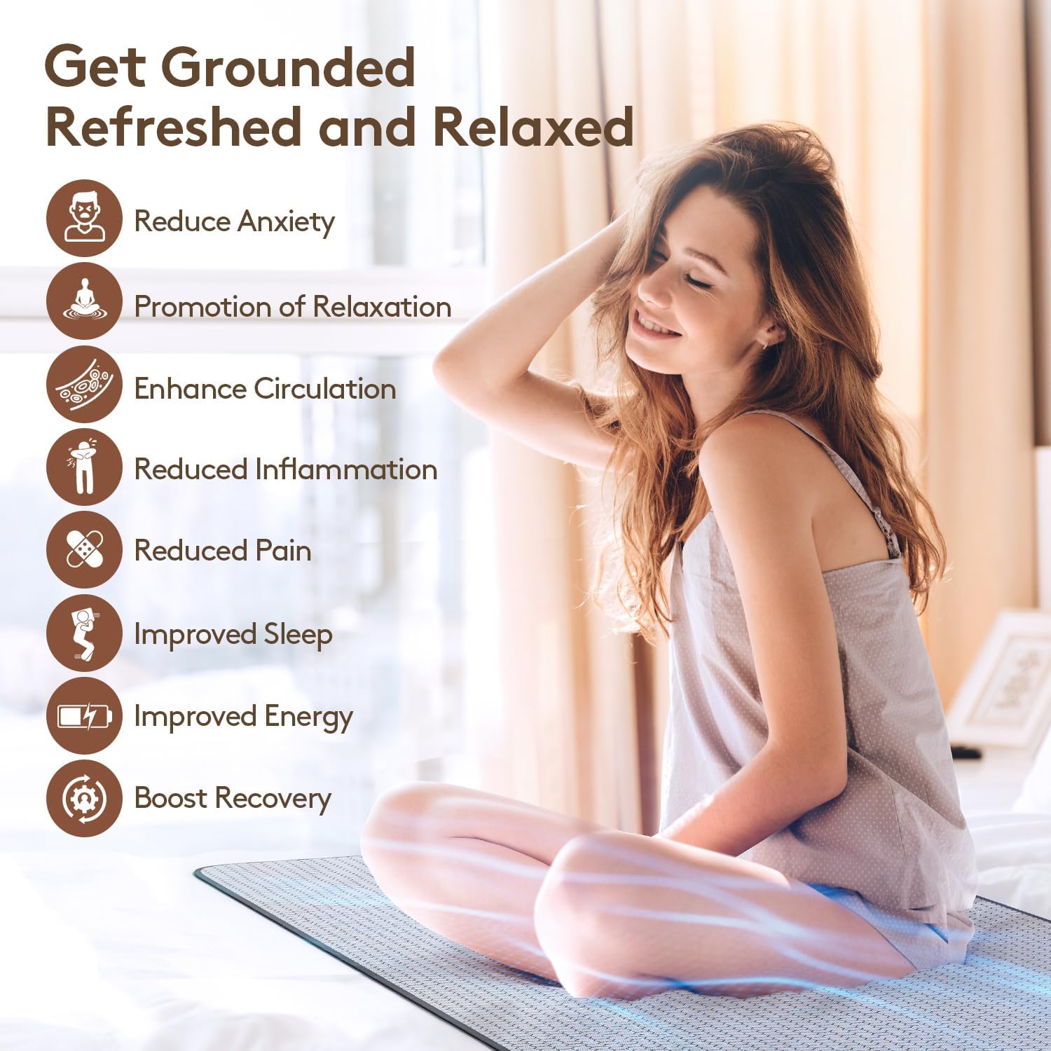 Grounding Mat for Bed, Graphene Grounding Pad for Sleeping, Reduce Anxiety and Inflammation, Pain Relief, Improve Energy -Includes Grounding Cord, Test Pen & Safety Adapter (Queen) - Image 4