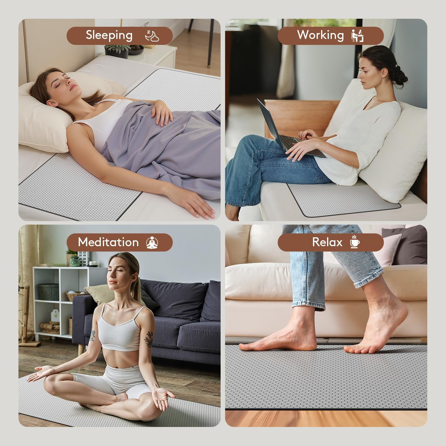 Grounding Mat for Bed, Graphene Grounding Pad for Sleeping, Reduce Anxiety and Inflammation, Pain Relief, Improve Energy -Includes Grounding Cord, Test Pen & Safety Adapter (Queen) - Image 9