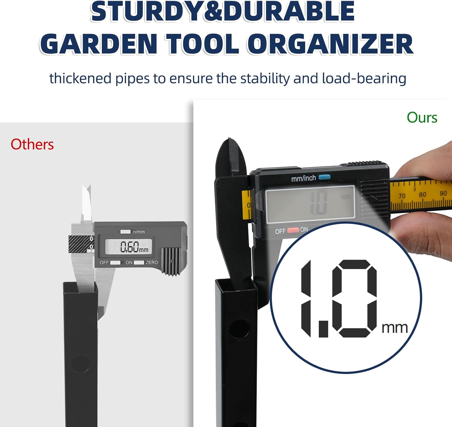 Garden Tool Organizer and Storage, Yard Tool Organizer for Garage Up to 41 Tools, 3-tire Yard Tool Holder Holding Long Handled Tools for Shed Garden Outdoor - Image 3