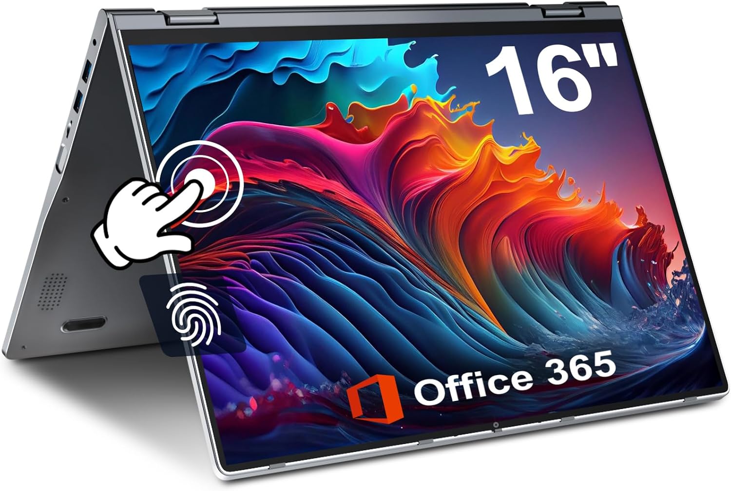jumper 2 in 1 Laptop, 16 inch Convertible Laptop Computer with IPS FHD 360 Degree Touchscreen, 1152GB Storage, 16GB RAM, Fingerprint Reader, Backlit Keyboard, Celeron N5095, 53.2WH - Image 2