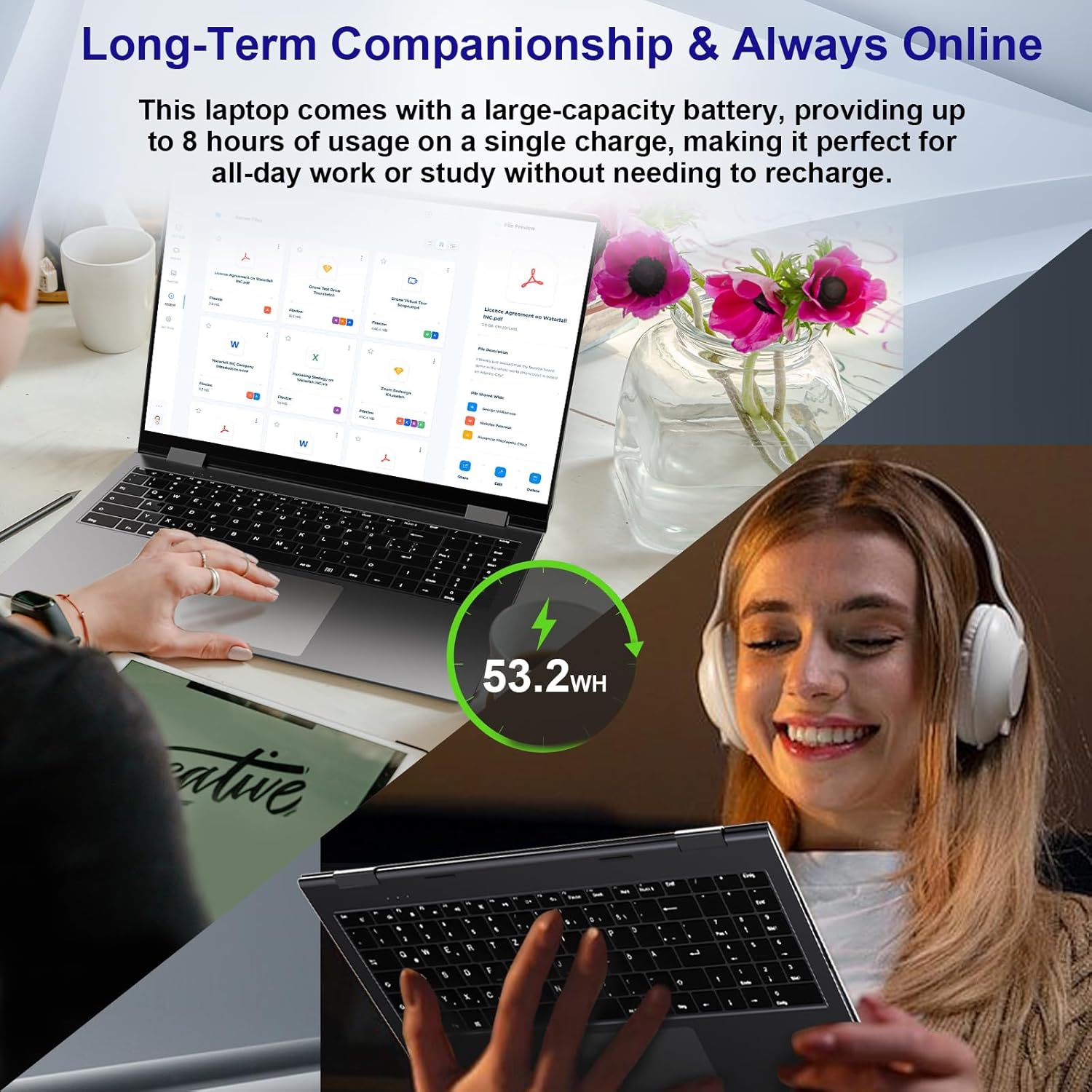 jumper 2 in 1 Laptop, 16 inch Convertible Laptop Computer with IPS FHD 360 Degree Touchscreen, 1152GB Storage, 16GB RAM, Fingerprint Reader, Backlit Keyboard, Celeron N5095, 53.2WH - Image 8