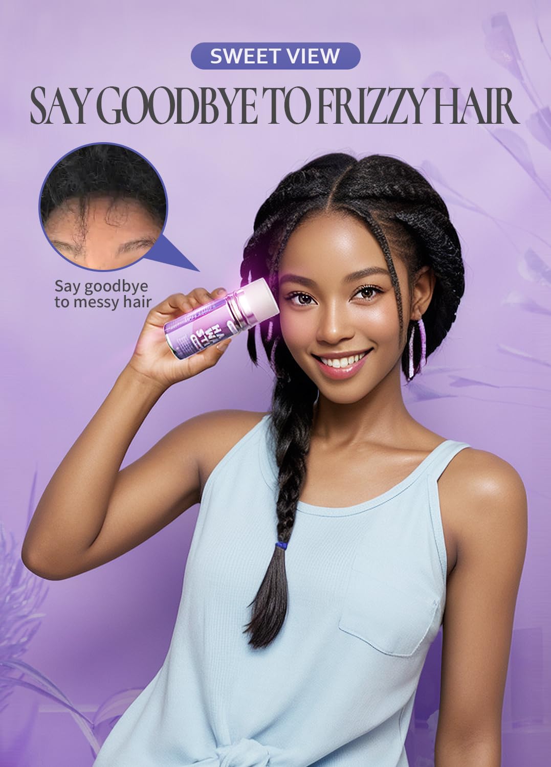 Hair Wax Stick & Slick Back Hair Brush, Hair Pomade/Balm for Smooth Flyaways, Frizz, Sleek Ponytail, Buns, Styling Accessories Cream/Gel for Girls, Kids - Image 9