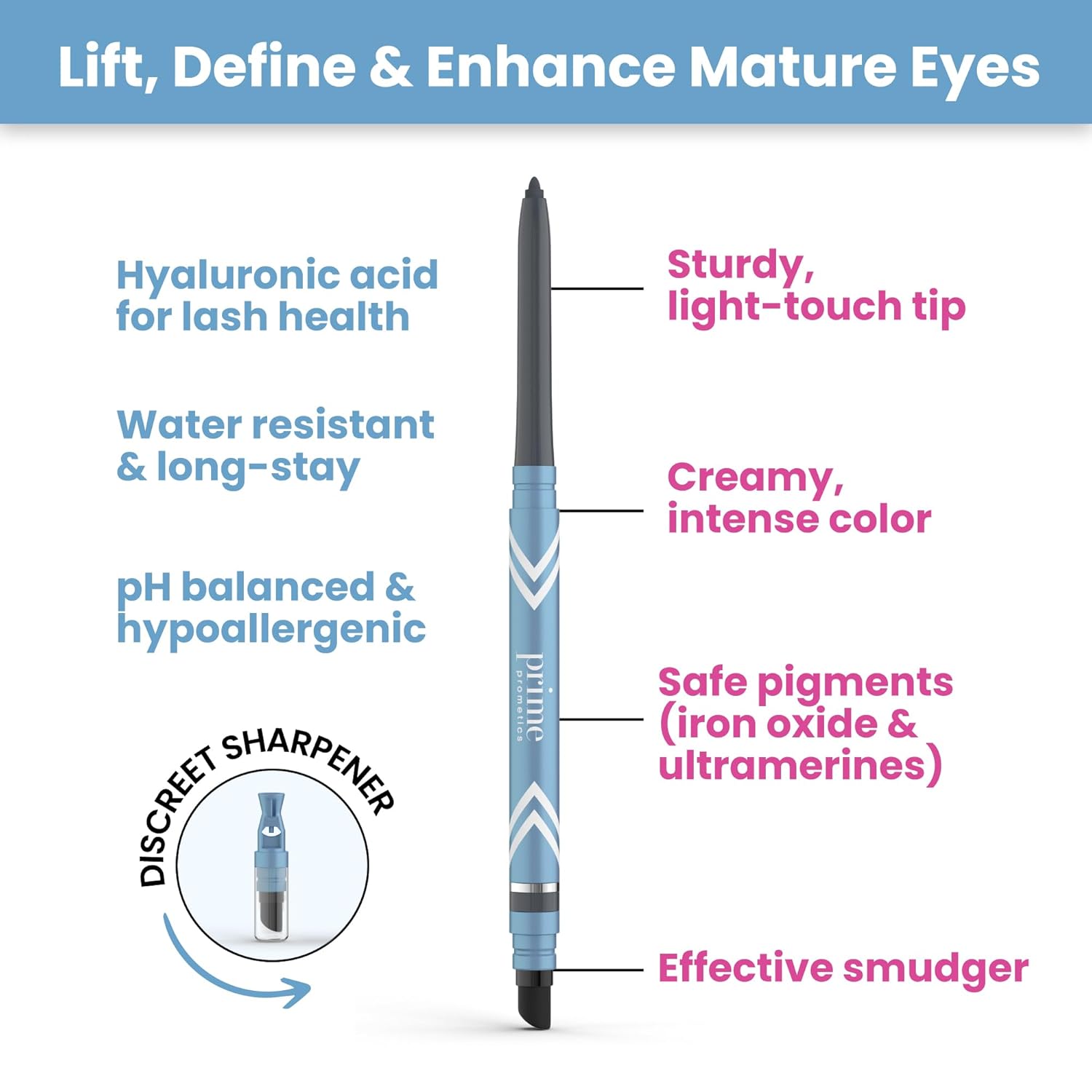 PrimeEyes Glide Eyeliner for Mature Women – Water-Resistant, Long-Stay and Mess-Proof – Gel Cream Texture, Discreet Sharpener and Effective Smudger (Wood (brown)) - Image 6
