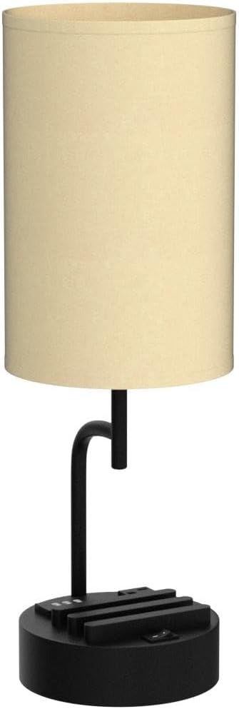 Dreamholder Table Lamp with 3 USB Charging Ports, Modern Desk Lamp with AC Outlet and Phone Stands, Perfect Bedside Lamp for Bedroom, Living Room, Office (Pack of 2), Cream - Image 5