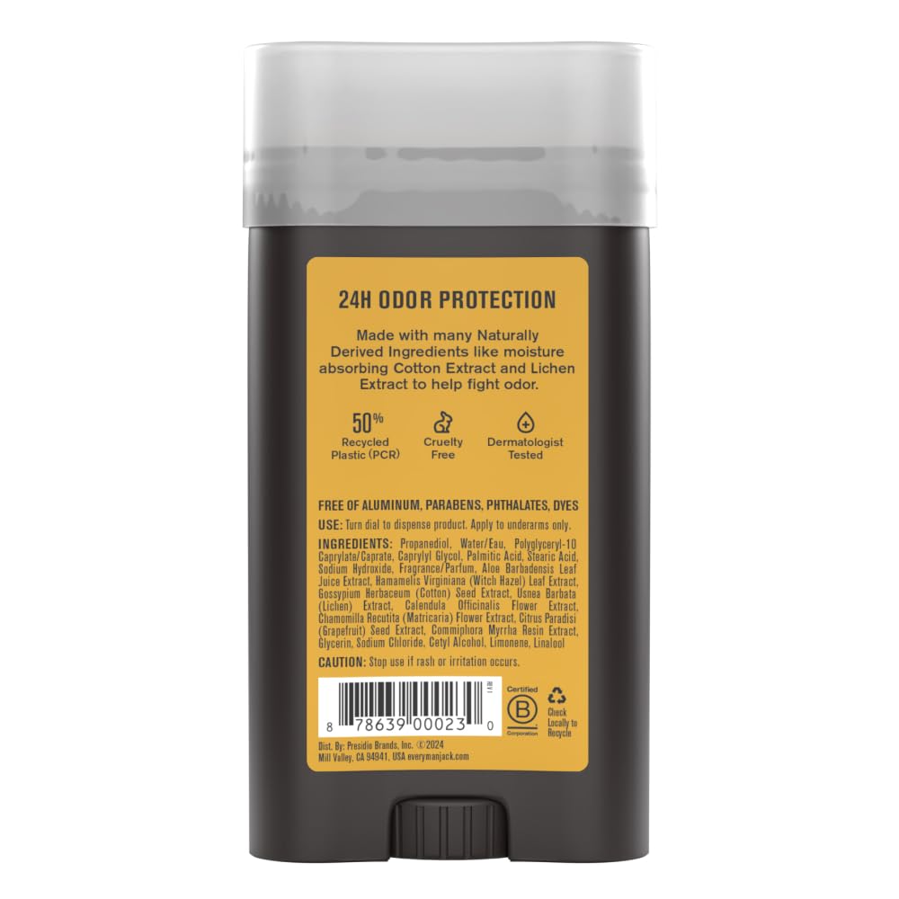 Every Man Jack Amber + Sandalwood Men’s Deodorant - Stay Fresh with Aluminum Free Deodorant For all Skin Types - Odor Crushing, Long Lasting, with Naturally Derived Ingredients - 3oz (4 Pack) - Image 10