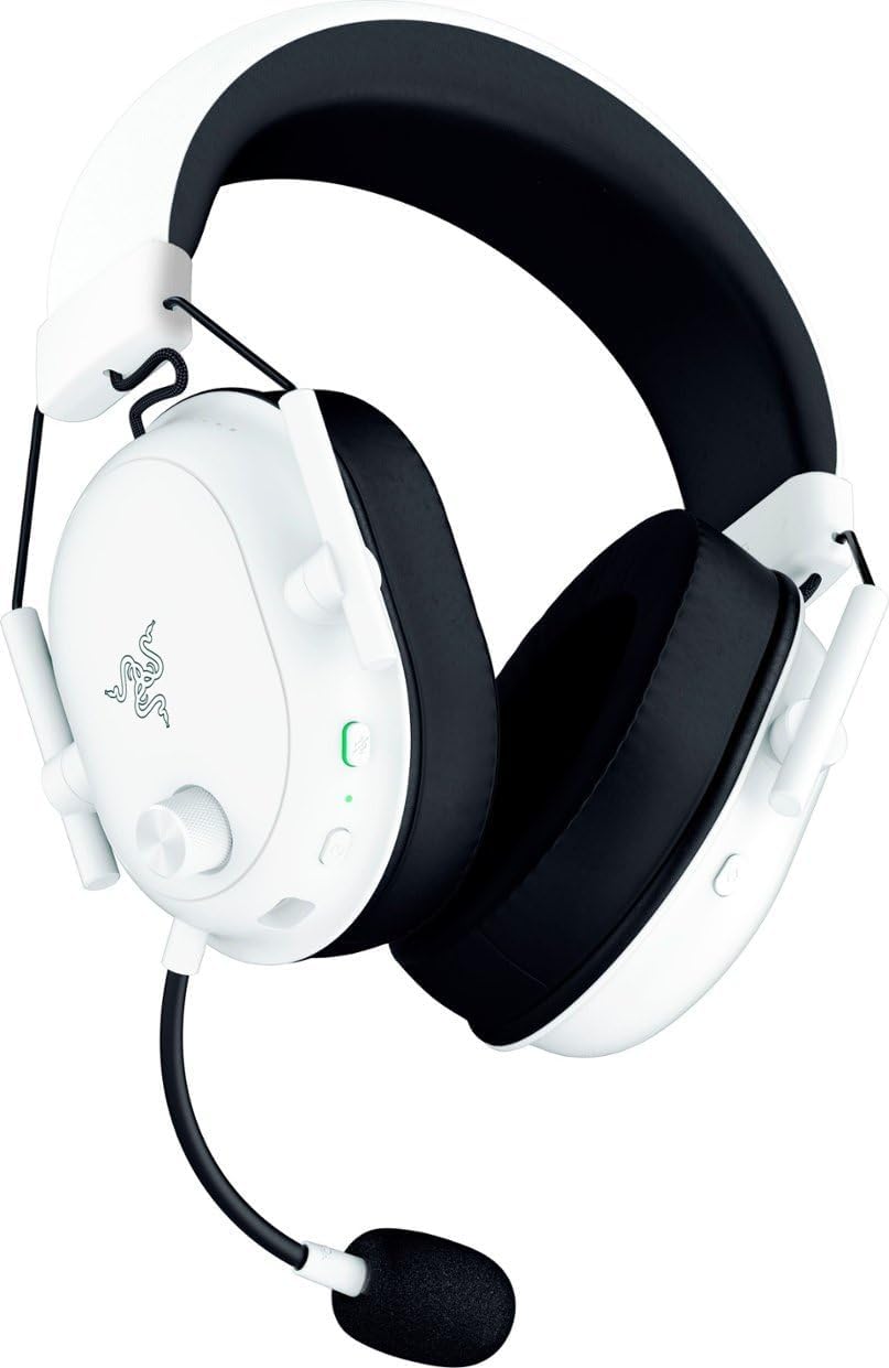 Razer BlackShark V2 HyperSpeed Wireless Gaming Headset - THX Spatial Audio - Bendable Mic - 50mm Drivers - 2.4GHz, Bluetooth or USB - 70 Hr Battery w/USB Type C Charging - White (Renewed) - Image 3