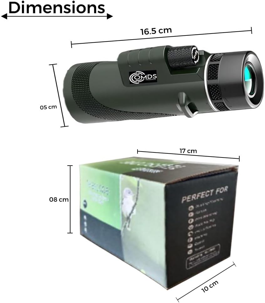 12x50 High Power Monocular Telescope with Smartphone Adapter Tripod Travel Bag, Larger Vision Waterproof Monoculars with BAK4 Prism & FMC Lens,for Bird Watching Hunting Hiking Camping - Image 3
