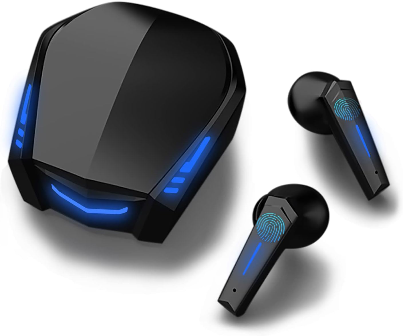 Wireless Earbuds, Yi-shaney Bluetooth 5.2 Bass Sound Headphones Gaming Earphones with Touch Control, Noise Cancelling Waterproof Headset with Mic, 18H Play Time, 65ms Low Latency (Black) - Image 2