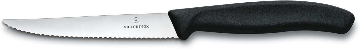 Victorinox 6.7233.6 Swiss Classic Steak Knife Set Ideal for Slicing a Wide Variety of Steak Cuts Serrated Blade in Black, Set of 6 - Image 3