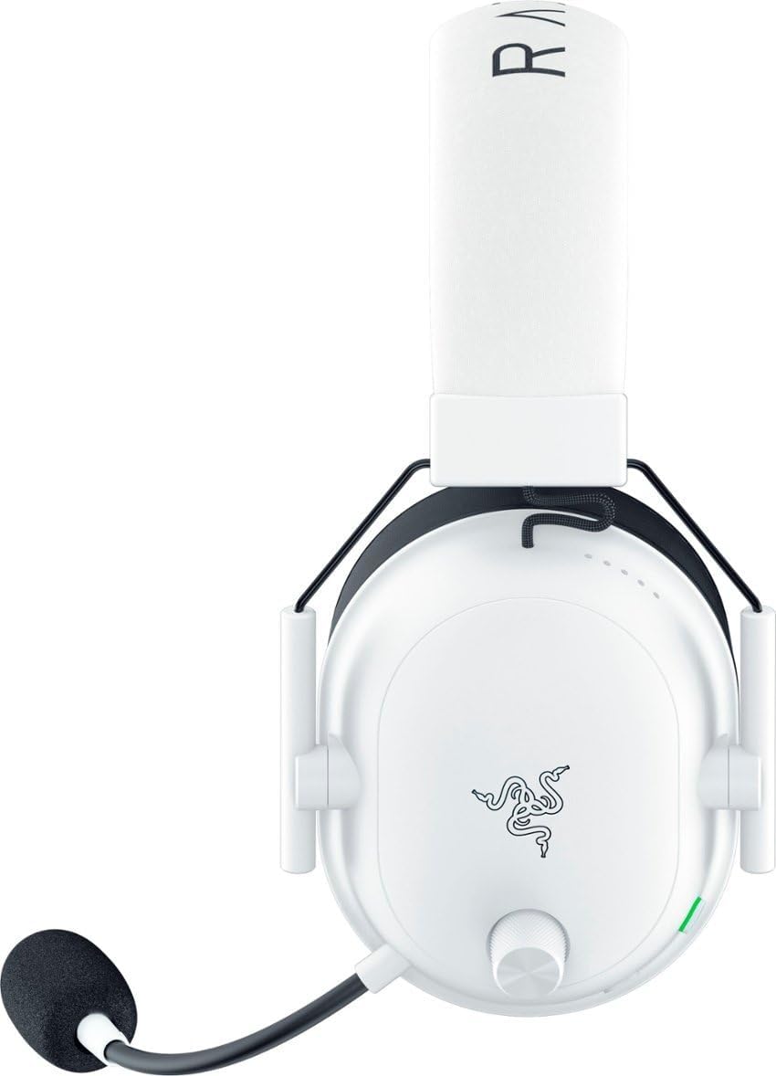 Razer BlackShark V2 HyperSpeed Wireless Gaming Headset - THX Spatial Audio - Bendable Mic - 50mm Drivers - 2.4GHz, Bluetooth or USB - 70 Hr Battery w/USB Type C Charging - White (Renewed) - Image 5