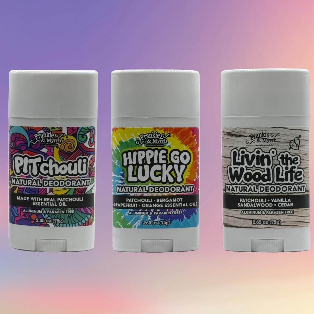 Frankie & Myrrh Natural Deodorant Patchouli Trio | Pitchouli, Livin' the Wood Life, Hippie Go Lucky - Image 4
