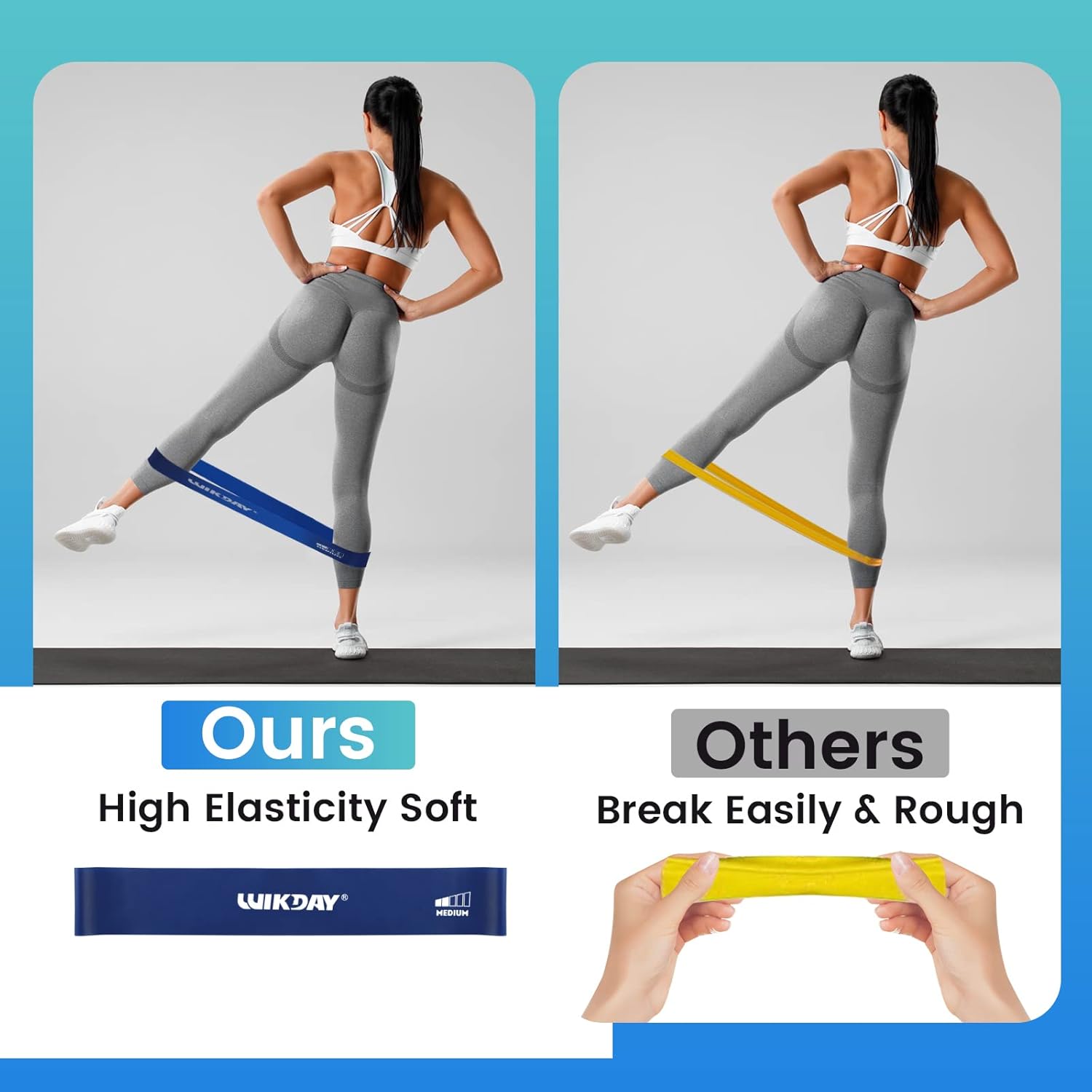 Resistance Bands for Working Out Exercise Loop Bands Workout Bands Set for Men Women Body Stretching, Crossfit Training, Home Workout, Physical Therapy, Booty Legs, Set of 5 - Image 6