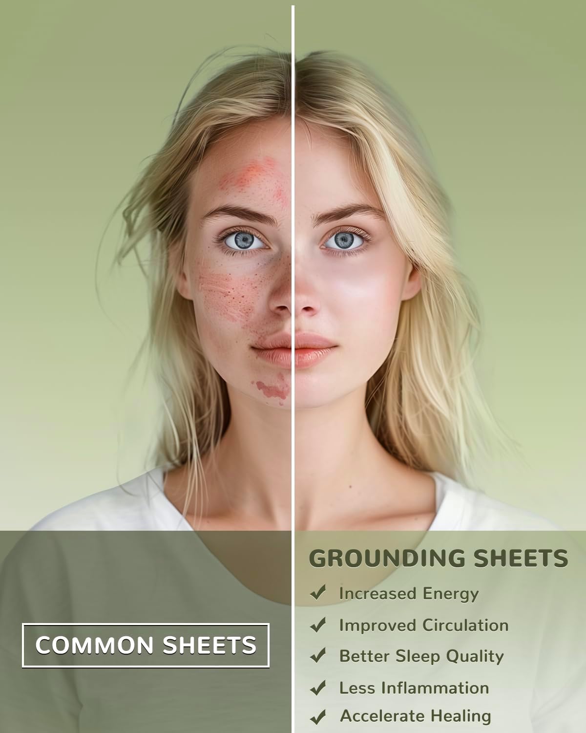 Grounding Fitted Sheets,10% Pure Silver Fiber and 90% Ultra Soft Cotton, Grounding Sheet Earth Connected Bedding, Fits Deep Mattress Grounding Mat for Bed(Grey,78"x80"x18") - Image 6