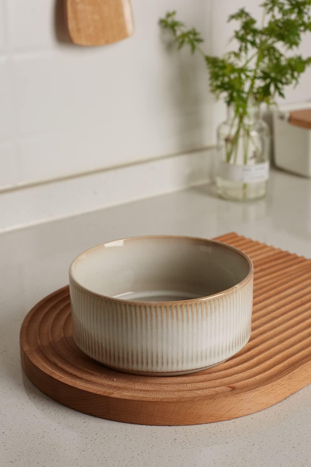 famiware Star Cereal Bowl Set, Soup Bowls Set of 6, Double Reactive Glaze, Stackable, 23 oz Deep Bowls Suitable for Cereal, Popcorn, Oatmeal, Dessert - Dishwasher and Microwave Safe, Cappuccino White - Image 4