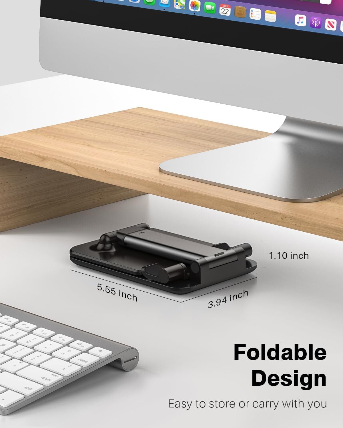 Anozer Tablet Stand Foldable & Adjustable, Portable Monitor Stand 5.55 * 3.94" Wide, Fit for iPad Holder Stand Compatible with iPad Pro 11, 12.9/for iPad 10.9; Surface Pro; Portable Monitor 4.7-15.6" - Image 4