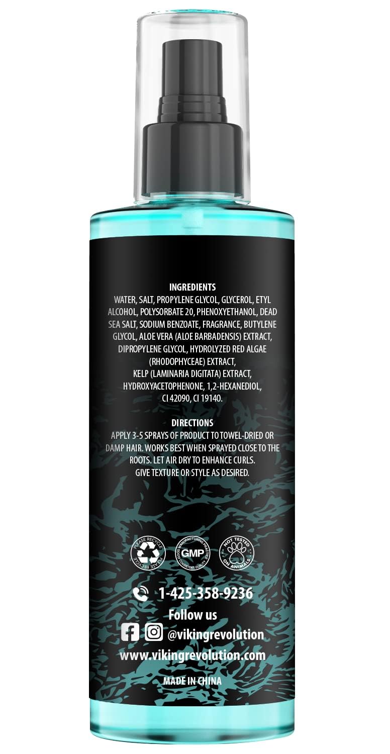 Viking Revolution Sea Salt Spray for Hair Men - Hair Texturizing Spray with Kelp, Aloe Vera and Red Algae Extract - Surf Spray to Add Volume and Texture Sea Salt Spray for Men Beach Hair Spray - 8.8oz - Image 6