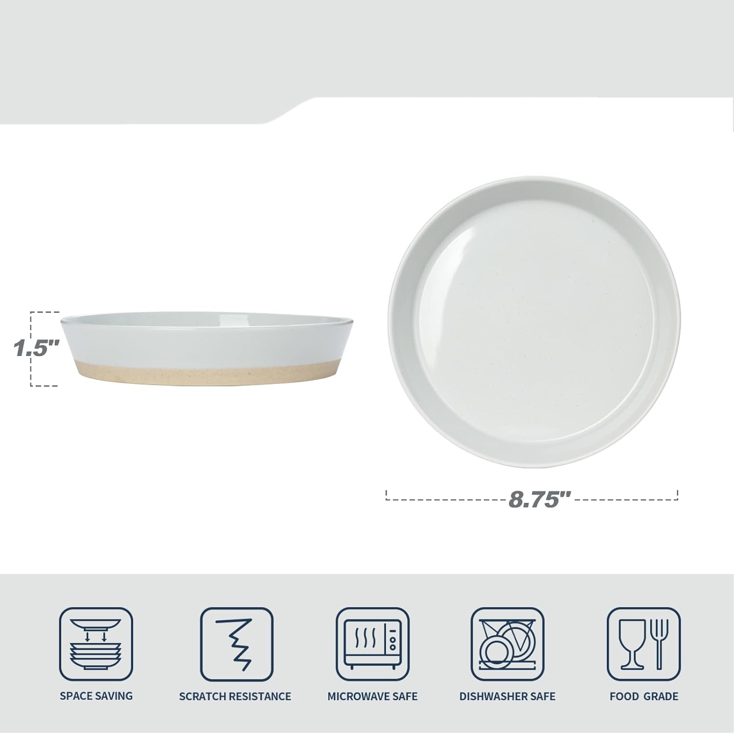famiware Saturn 4 Pieces Pasta Bowls Set, 8.75 inch Salad Bowls, Stackable, Large Capacity, Perfect for Your Friend for Housewarming, Thanksgiving, Chromatic - Image 5