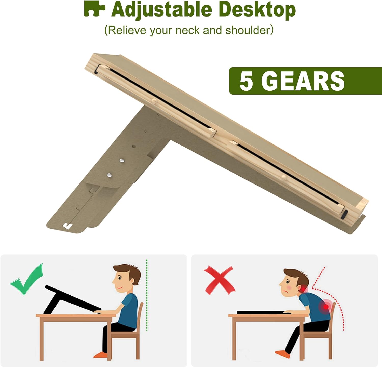 Puzzle Board with Drawers and Cover, 1500 Pieces Jigsaw Puzzle Board with Adjustable Tilt Stand, Tilting Puzzle Board for All Ages - Image 4