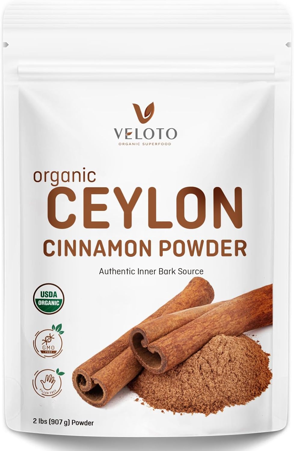 Ceylon Cinnamon Powder Organic Cinnamon Powder, Freshly Ground Cinnamon Pure Bulk Spice, Kosher & Organic Certified, Non-GMO Third Party Tested for Purity, Gluten Free, Vegan, 2lb - Image 2