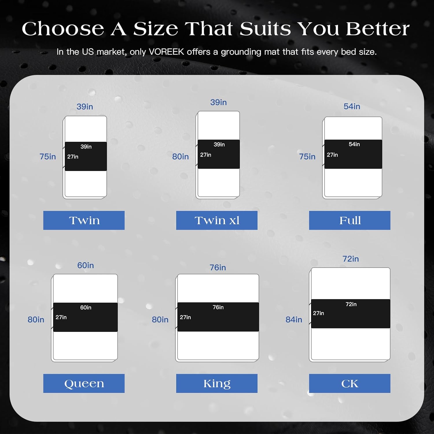 Grounding Mat for Bed, Earth Connected Mattress Cover Grounding Pad Grounded Kit, Grounded Cord Included, Black (Queen 27"x60") - Image 7