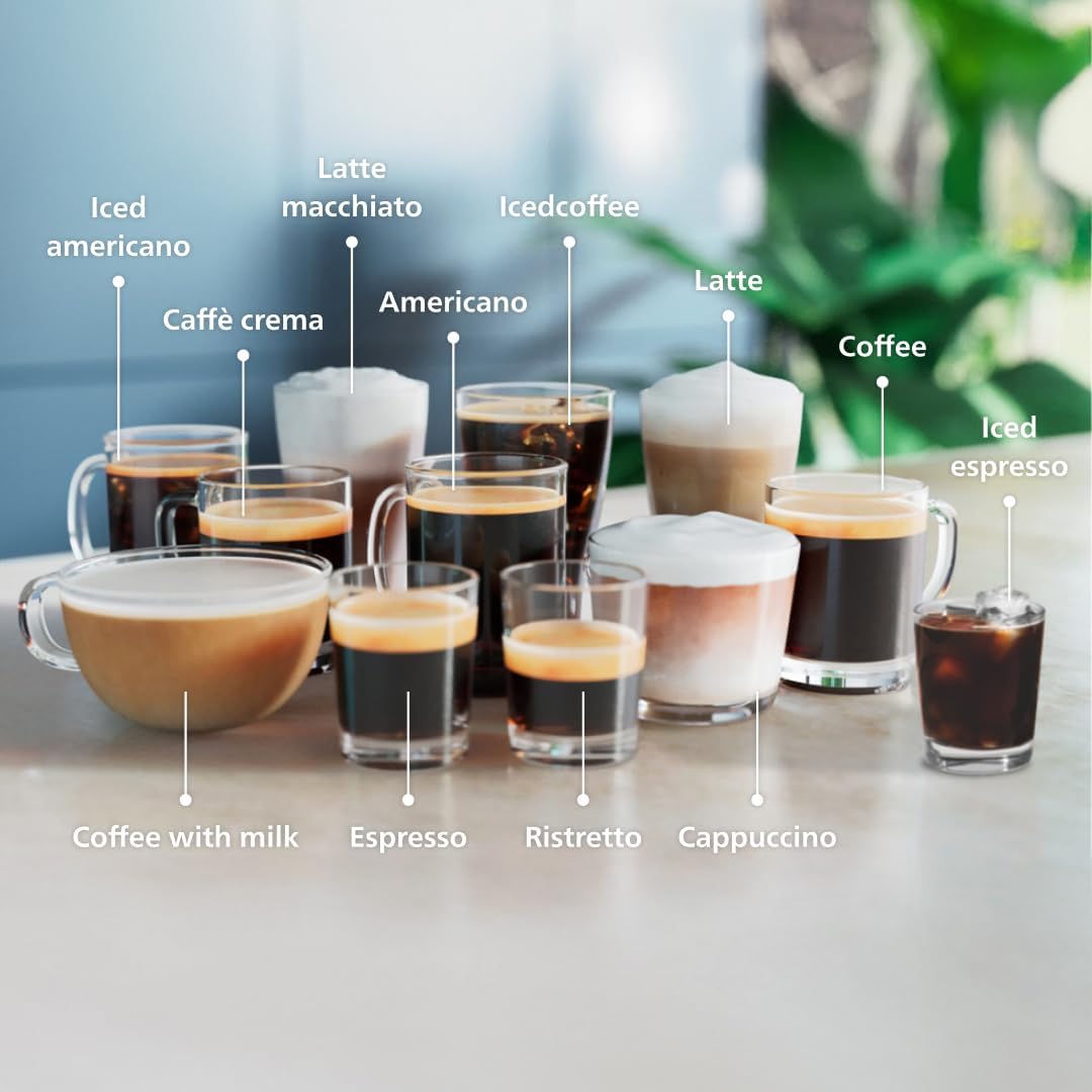 Philips 4400 Series Fully Automatic Espresso Machine – 12 Hot & Iced Coffees, Quick-to-Clean LatteGo Milk System, SilentBrew, QuickStart, Ceramic Grinder, Black Chrome (EP4444/90) - Image 4