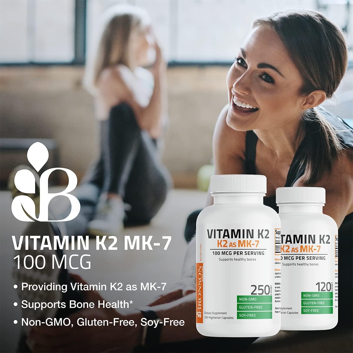 Bronson Vitamin K2 as MK-7 Menaquinone 100 mcg Non-GMO, 120 Capsules - Image 4