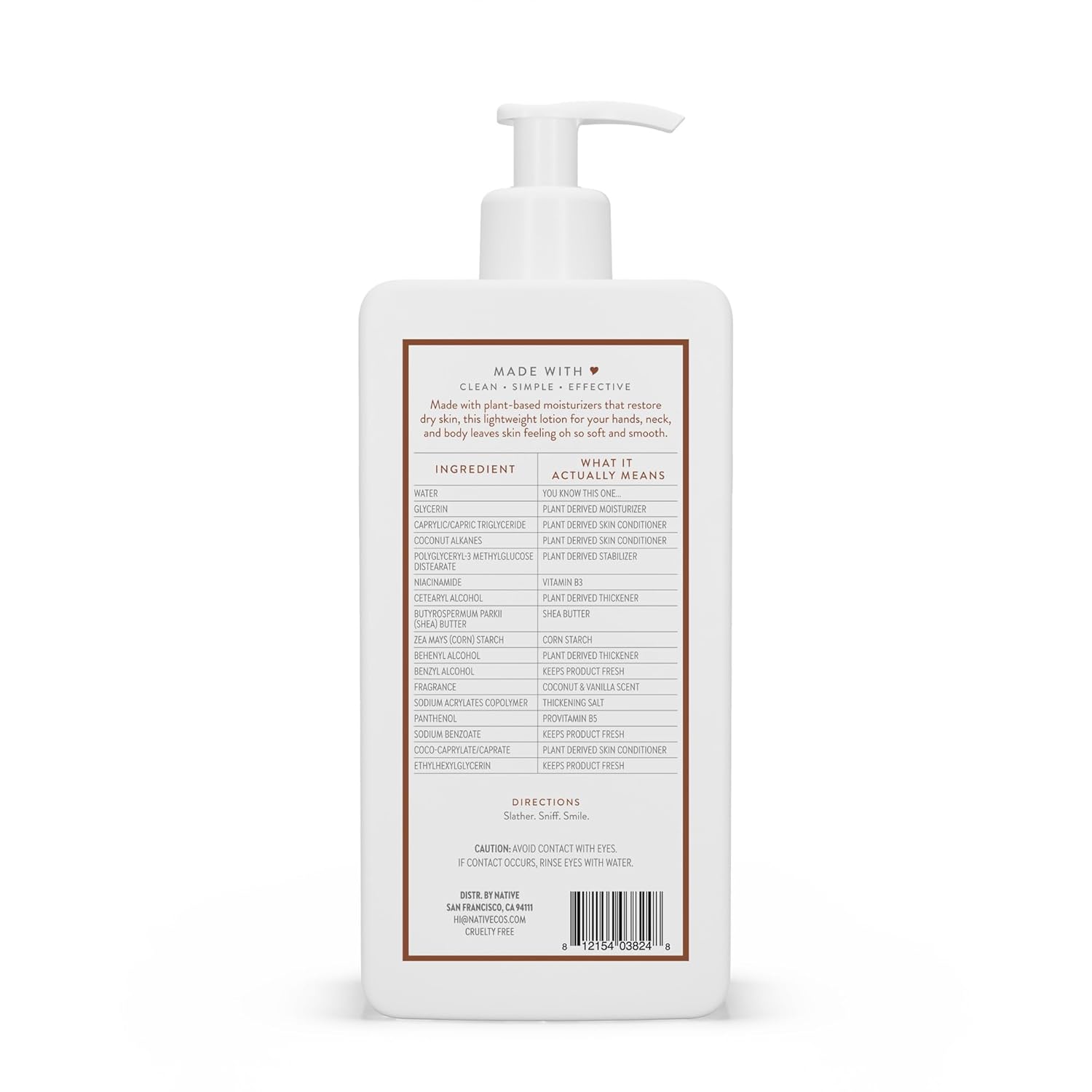 Native Body Lotion Contains Naturally Derived Plant-Based Moisturizers for Women and Men | Restores Dry Skin, Coconut & Vanilla, 16.5 fl oz - Image 8
