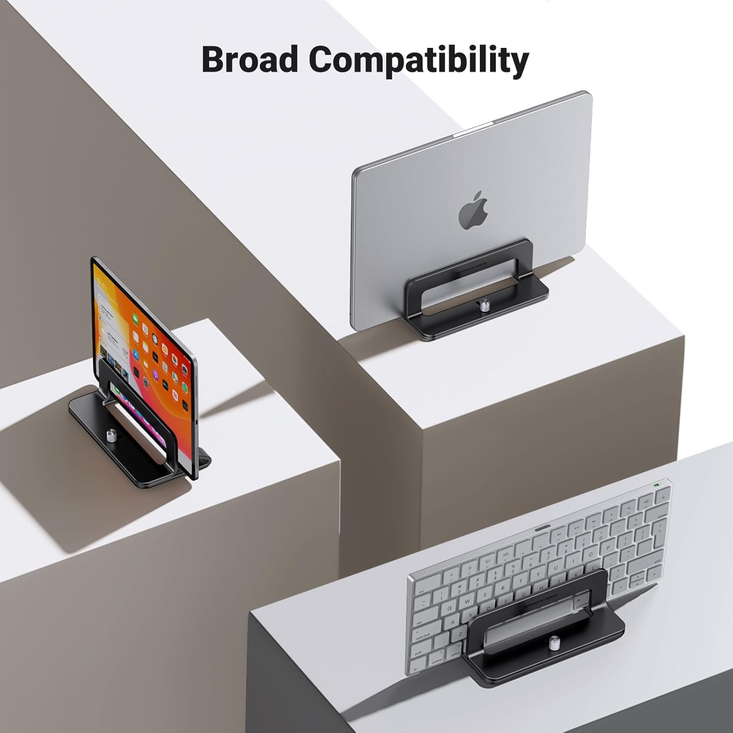 UGREEN Vertical Laptop Stand Holder for Desk Compatible with MacBook Pro, MacBook Air Stand Vertical Aluminum Adjustable for Up to 17.3 Inch Gaming Laptop, Black - Image 7