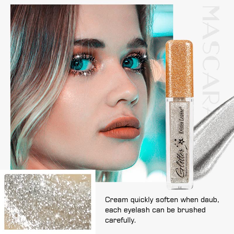 Glitter Mascara,Volume And Length,Tubing,Mascara Wands,Eyelash,Lash Primer,Tint,Make up (Black, 33g) - Image 7