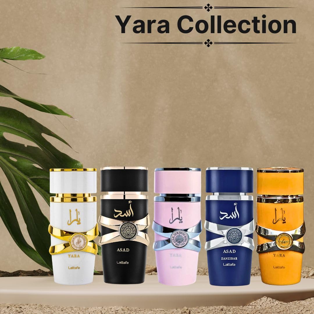 Lattafa Yara Collection 5 Piece Set - Yara, Yara Moi, Yara Tous, Asad, Asad Zanzibar - Eau De Parfum Sprays 100ML (3.4 OZ) - Image 6