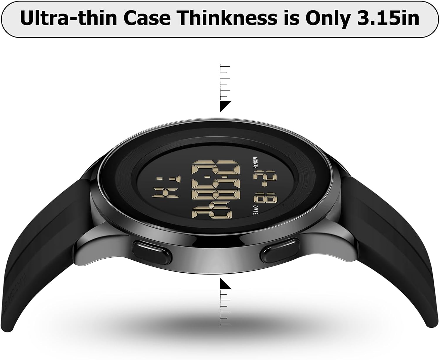 Mens Digital Waterproof Military Watch for Men Black Dive Tactical Sports Minimalist Ultra-Thin Wrist Watch - Image 5