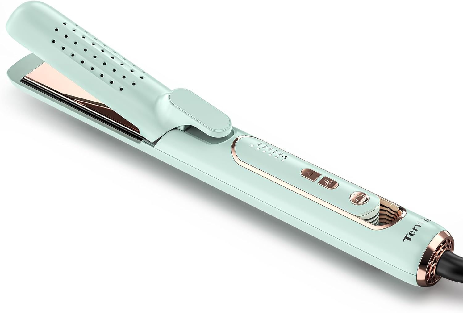 Terviiix Titanium Flat Iron Hair Straightener with 360° Air Technology, Airflow Styler Hair Straightener & Curler 2-in-1, 5 Adjustable Temperatures, Auto Off, Dual Voltage for Travel - Image 8