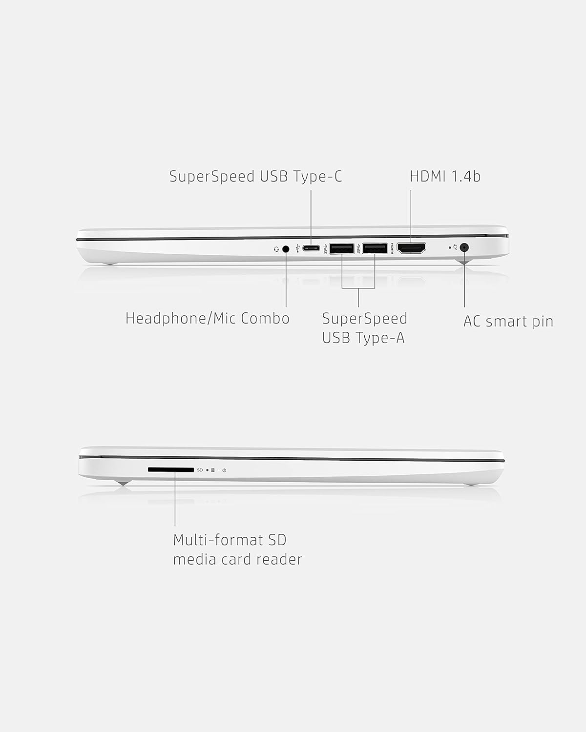 HP 14 Laptop, Intel Celeron N4020, 4 GB RAM, 64 GB Storage, 14-inch Micro-edge HD Display, Windows 11 Home, Thin & Portable, 4K Graphics, One Year of Microsoft 365 (14-dq0040nr, Snowflake White) - Image 6