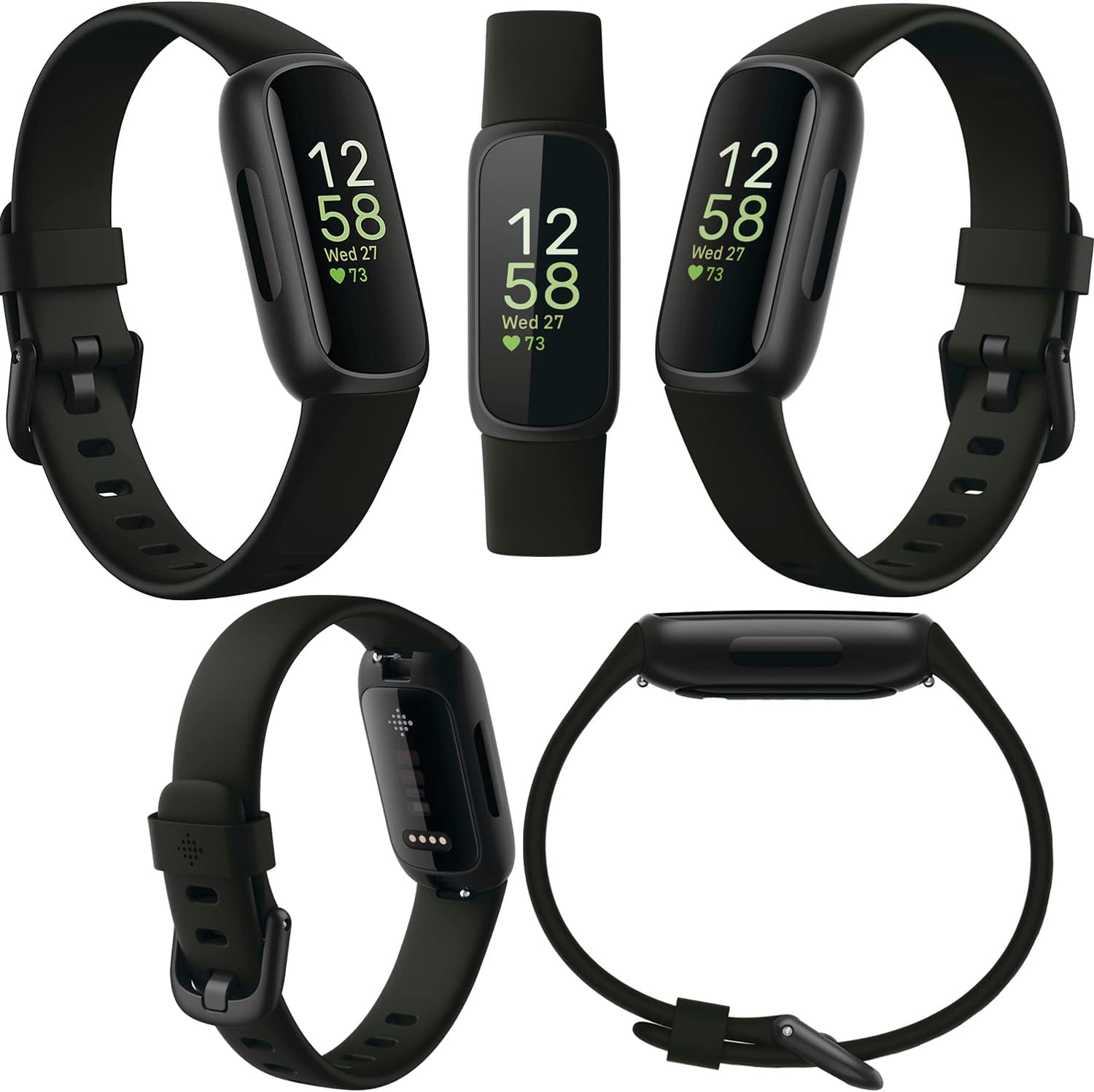 Fitbit Inspire 3 Health & Fitness Activity Tracker (Black) with Workout Intensity, Sleep Tracking, Heart Rate, S & L Bands, 3.3foot Charging Cable, Wall Adapter, Screen Protectors & PremGear Cloth - Image 3