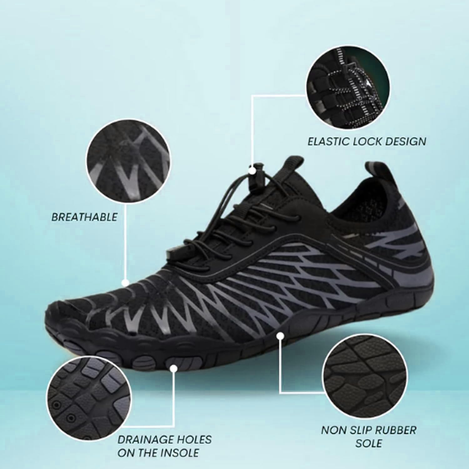 Hike Barefoot Shoes Womens Mens Footwear for Walking,Barefoot Shoe with Wide Toe Box,Healthy & Non-Slip,Breathable Barefoot Vitality Water Shoes for Women,Beach Pool Swim Shoe for Men (Unisex) - Image 5