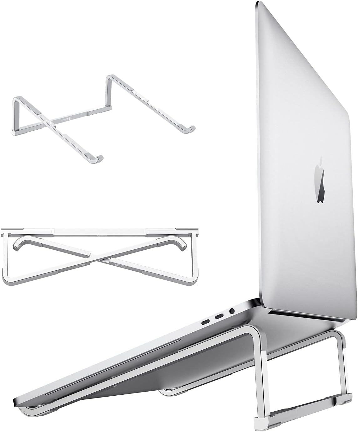 WixGear Laptop Stand for Desk Adjustable Foldable Lightweight Aluminum Laptop Holder Riser, Flat Folding for Storage/Travel - Image 2