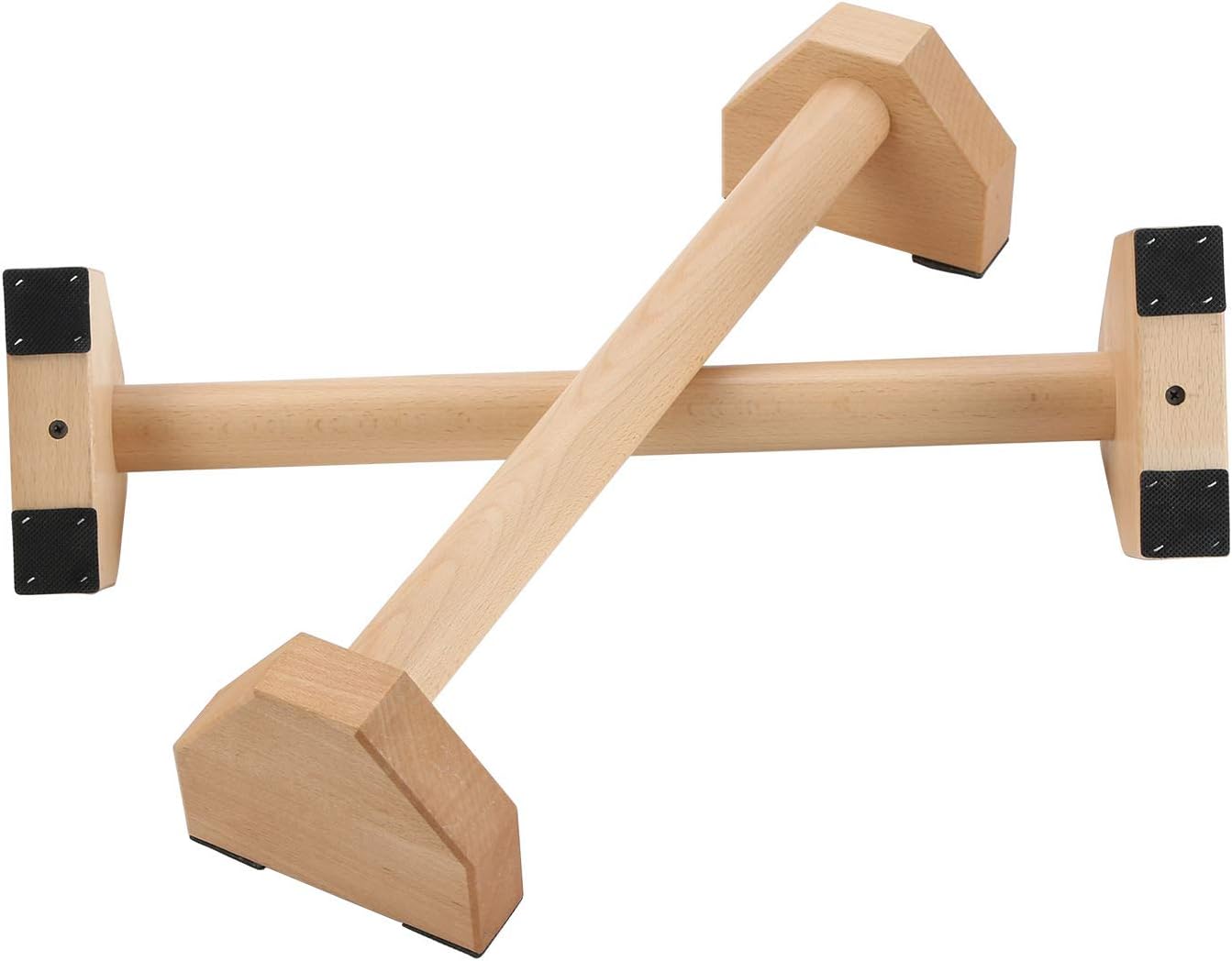 Pushup Stands - Wooden Push Up Bars Gym Gear Equipment with Anti-Slid Mat Workout Solid Exercise Women Men Portable Fitness - Image 2