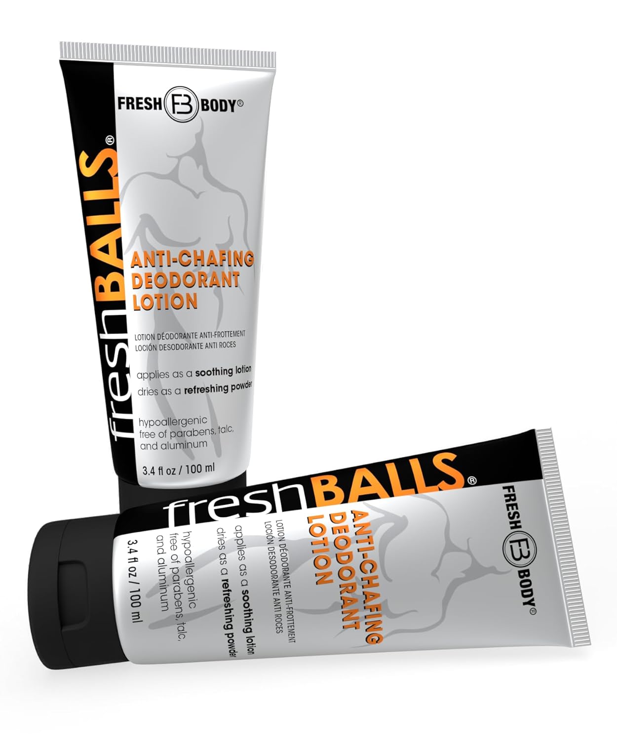 Fresh BALLS Lotion | Anti-Chafing Men's Soothing Cream to Powder Ball Deodorant and Hygiene for Groin Area, 3.4 fl oz (Pack of 2) - Image 2