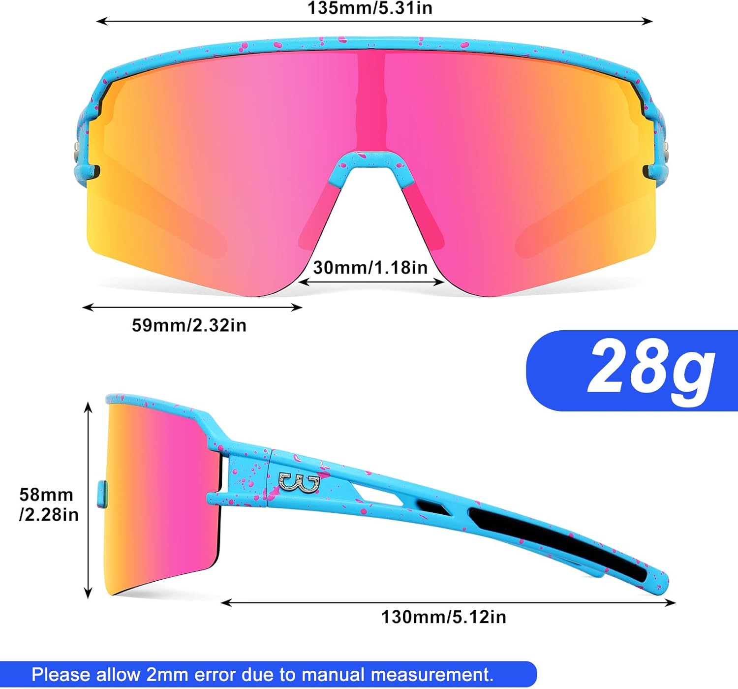 SPOSUNE Polarized Cycling Glasses for Men Women, UV400 Protection Sports Sunglasses for Baseball Running Fishing Riding - Image 4