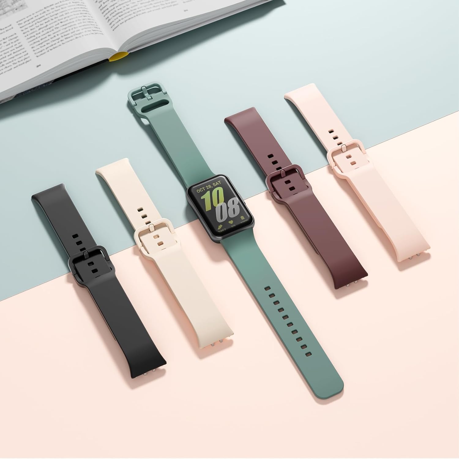 5 Pack Silicone Band Compatible with Samsung Galaxy Fit 3, Soft Adjustable Sport Breathable Replacement Watch Strap Loop for Galaxy Fit 3 SM-R390 Smartwatch Accessories - Image 8
