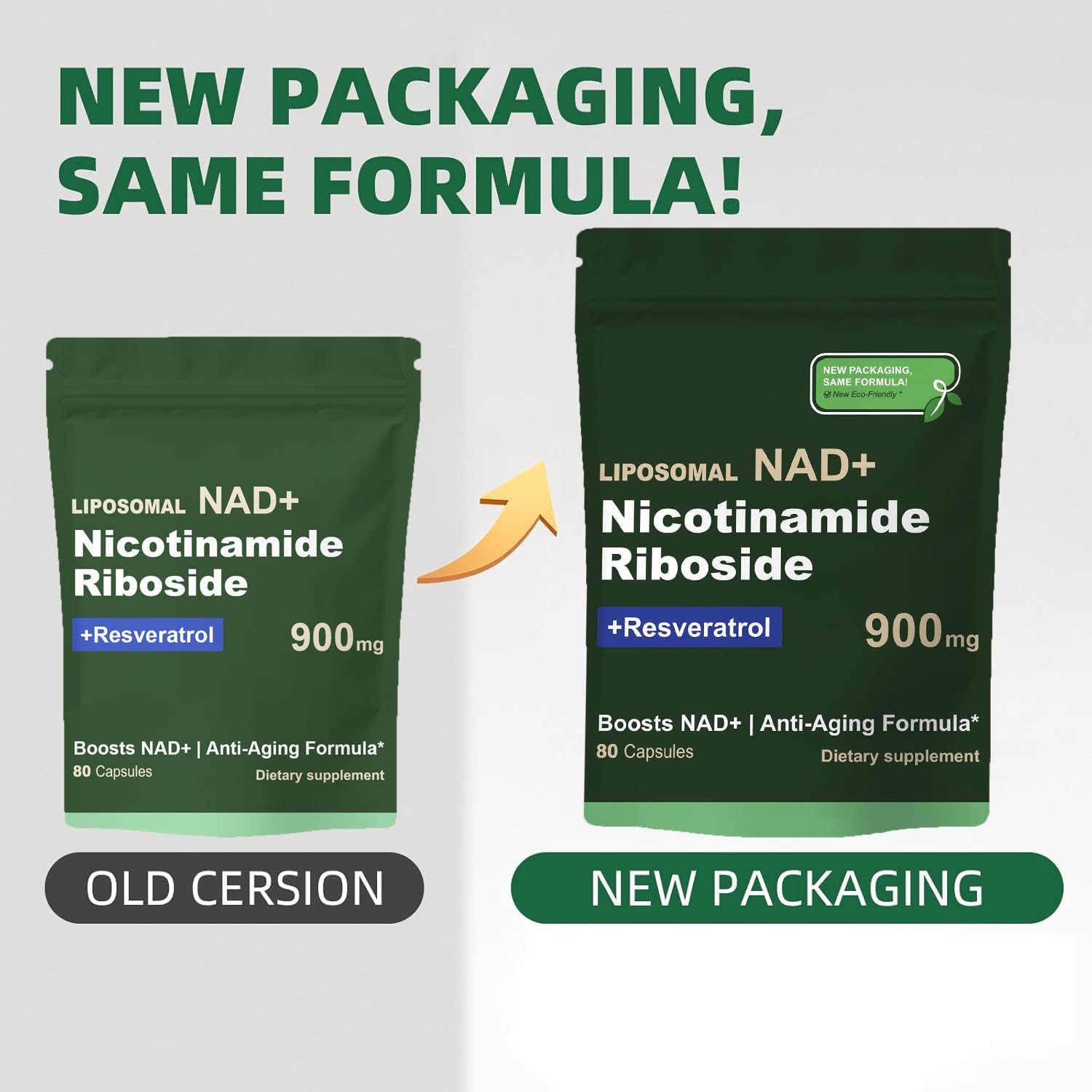 Liposomal NAD Supplement with NAD Nicotinamide Riboside Resveratrol 900 MG, Boost NAD+ for Cellular Health, Anti-Aging, Energy, Focus - 80 Capsules - Image 7