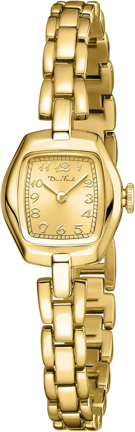 Diaofendi Small Gold Women's Watch,Stainless Steel Band Vintage Ladies Womens Gold Watch Luxury Bracelet Tools Included,Water Resistant - Image 2