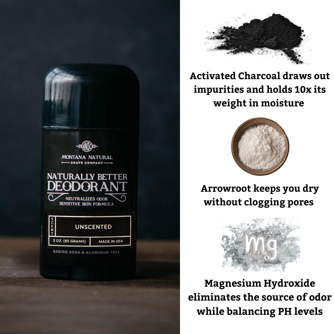 MNSC Unscented Naturally Better Deodorant - Magnesium and Activated Charcoal - Sensitive Skin Formula, Aluminum-Free, Baking Soda-Free, All-Natural, Plant-Derived, Made in USA - Image 4