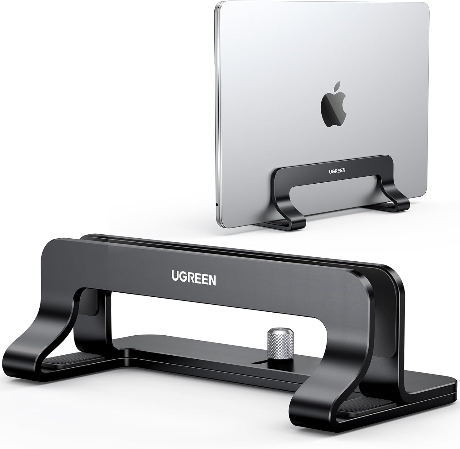 UGREEN Vertical Laptop Stand Holder for Desk Compatible with MacBook Pro, MacBook Air Stand Vertical Aluminum Adjustable for Up to 17.3 Inch Gaming Laptop, Black - Image 2