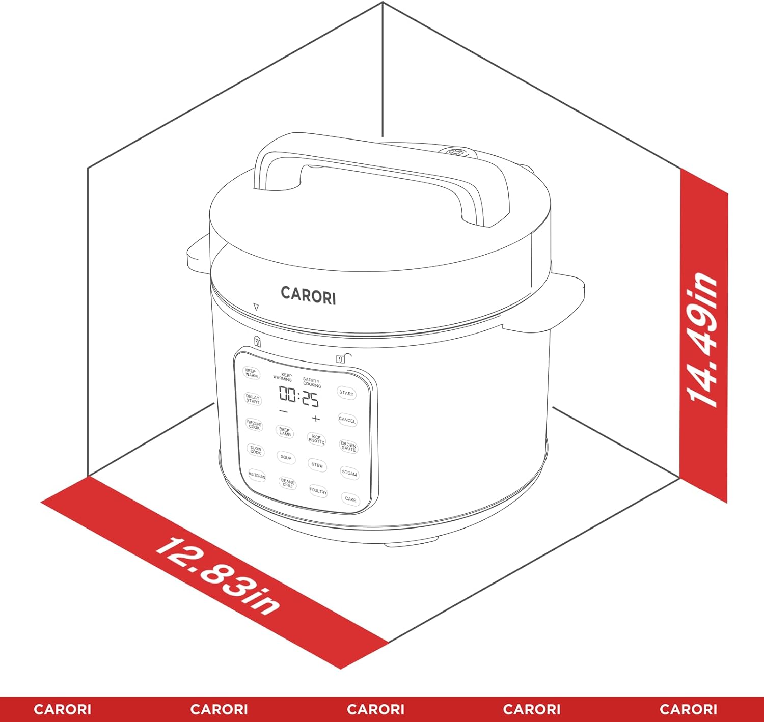 9-in-1 Electric Pressure Cooker 6 Qt, Programmable Multi-Function Cooker with Safer Vent, Olla de Presion, Rice Cooker, Slow Cooker, Steamer, Sauté, Warmer & Sterilizer, 1000W, Stainless Steel - Image 10