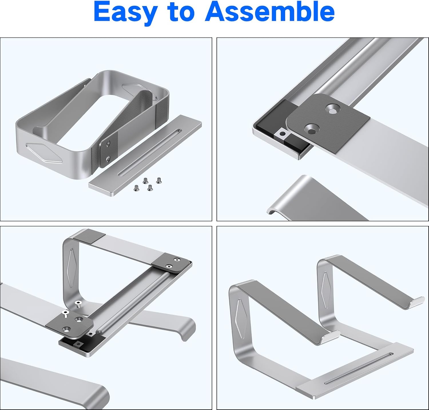 Laptop Stand for Desk, Metal Laptop Riser Holder, Removable Notebook Stand Ventilated Cooling Computer Stand Compatible with 10-15.6” Laptops - Image 7