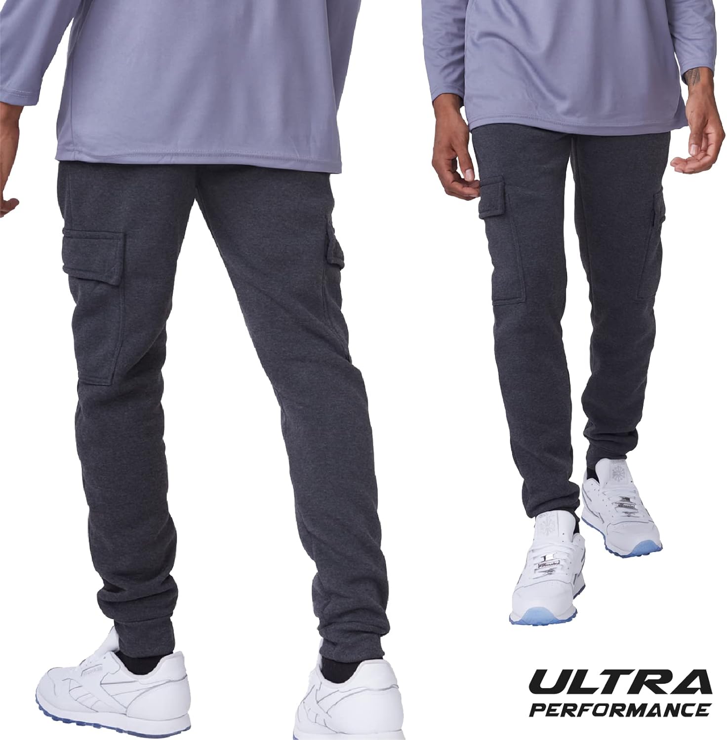 Ultra Performance 3 Pack Mens Sweatpants, Fleece Cargo Joggers for Men with Pockets - Image 3