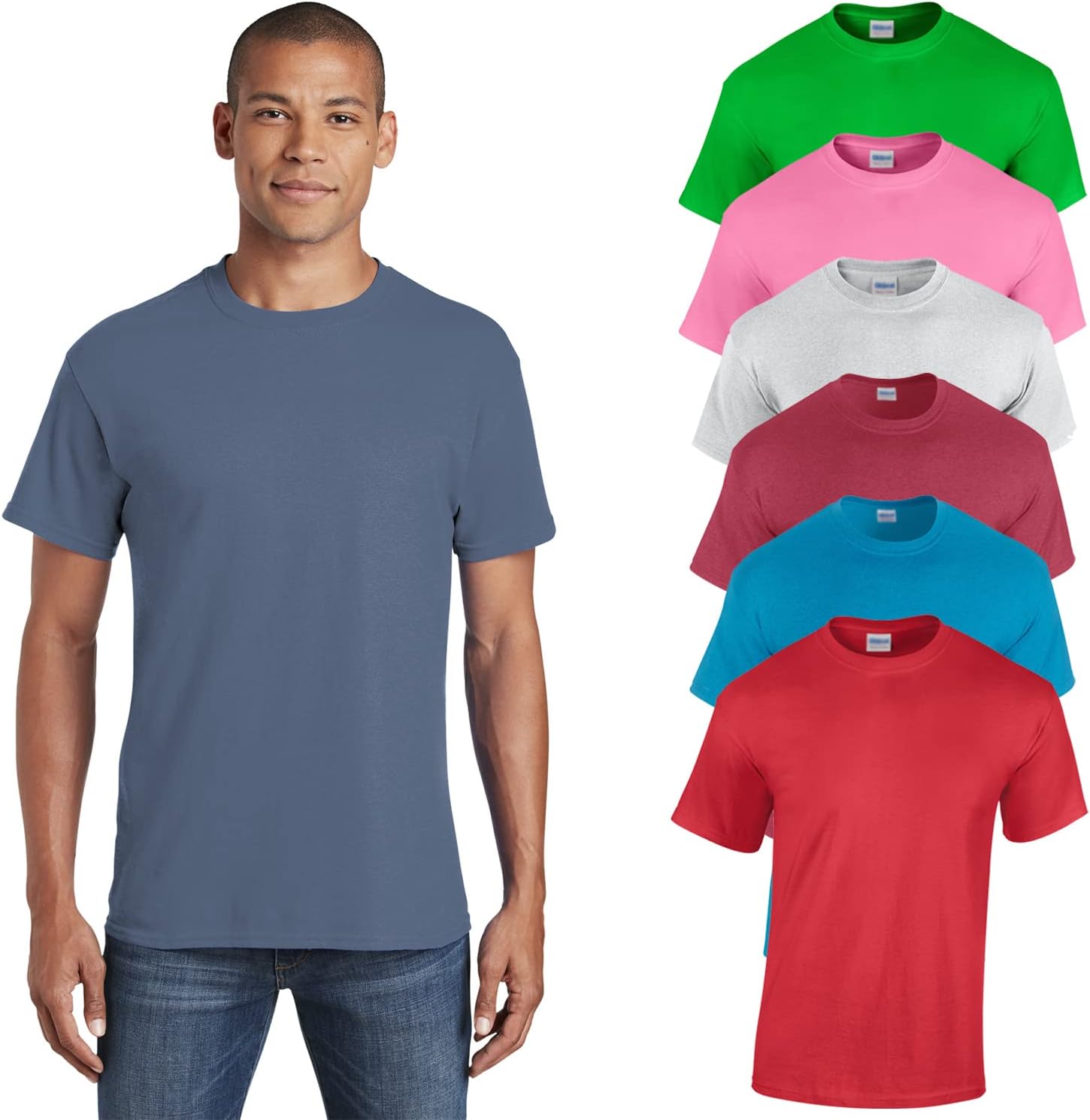 Gildan Men's Heavy Cotton Short Sleeve T-Shirt, Style G500, Multipack of 1|2|4|6|10, Make Your Own Customized Set! - Image 2