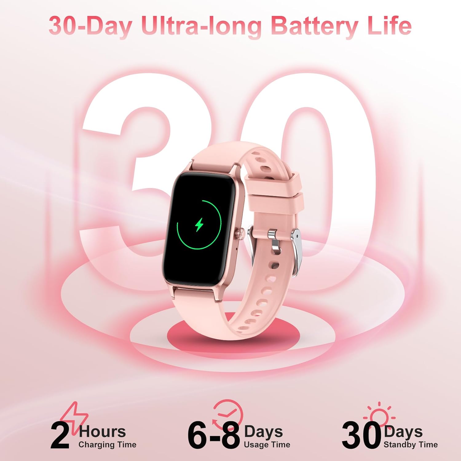 Smart Watch for Men Women, 1.57" Smartwatch (Answer/Make Call) , Fitness Tracker with 110+ Sport Modes, Heart Rate/Sleep Monitor, IP68 Waterproof, Bluetooth Calls, Smartwatches for Android iOS Pink - Image 6