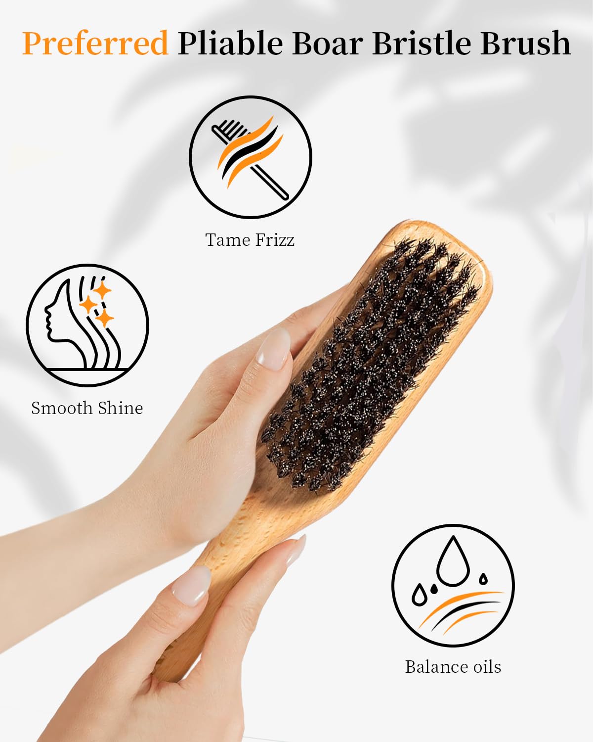 Slick Back Hair Brush & Hair Wax Stick Set, Soft Boar Bristle Hair Brush for Thin to Medium Hair, Wax Stick for Taming Unruly Strands, Sleek Ponytail - Image 6